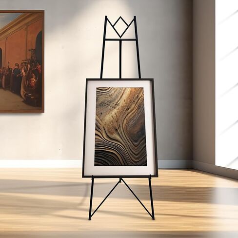 58 Inch Iron Adjustable Arts & Crafts Easels,Metal Easel Stand with Chain Support for Mirror,Floor Easels for Display Wedding Sign(Gold) in Kuwait