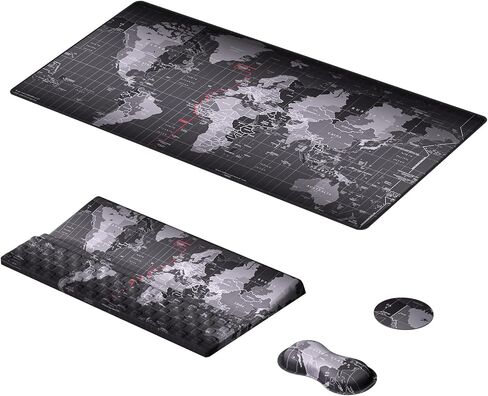 Ospelelf Ergonomic Mouse Pad and Keyboard Stand Wrist Rest Pad Set with Large Mousepad Desk Mat, Memory Foam Comfort, Premium Office Desk Accessories for Pain Relief and Efficiency, Pink in Kuwait
