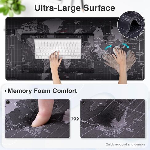 Ospelelf Ergonomic Mouse Pad and Keyboard Stand Wrist Rest Pad Set with Large Mousepad Desk Mat, Memory Foam Comfort, Premium Office Desk Accessories for Pain Relief and Efficiency, Pink in Kuwait