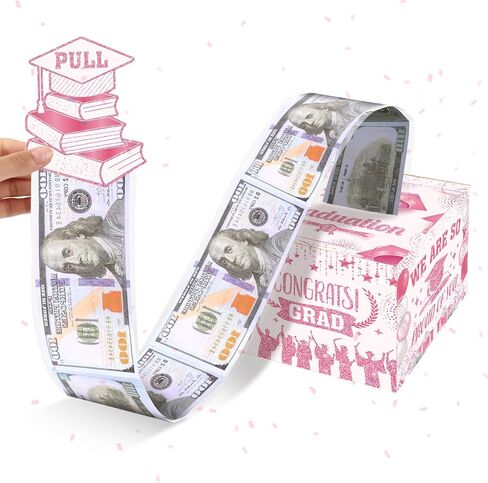 Graduation Money Box for Cash Gift Pull,Gold Black Graduation Gifts Surprise Money Box with Pull Out Happy Graduation Congrat Grad Card for Class of 2025 Graduation Party Supplies High School College in Saudi Arabia
