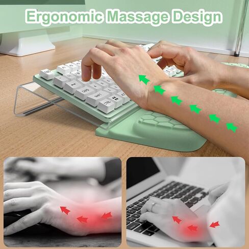 iCasso Ergonomic Keyboard Stand and Wrist Rest Pad,Memory Foam with Wrist Support for Computer Laptop,Non-Slip Arm Rest Wrist Guard with Acrylic Tilted Holder for Home,Office,Gaming(Blue) in Saudi Arabia