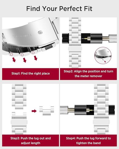 Miimall Metal Band متوافق مع Amazfit T-rex 3 ، مقاوم للماء ، خفيفة الوزن ، حزام بديل للنساء متين للنساء ، سوار معصم قابل للتعديل ، سوار من الفولاذ المقاوم للصدأ 22 مم لـ Amazfit T-Rex 3 in Kuwait