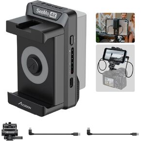 Accsoon SeeMo HDMI Video Capture Adapter for iOS via Lighting or USB-C, Video Transmission System Support 1080P 60FPS Video & Real-Time Monitoring/Streaming/Recording/Sharing, for iOS 12.0 or Later
