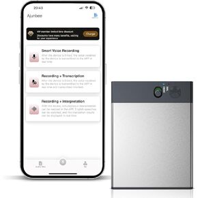 AI Voice Recorder, PURICH Voice Recorder App Control, Transcribe Summarize & Instant Translation Empowered by ChatGPT, Support 112 Languages, 64GB Memory Audio Recorder for Lectures Work Meetings Call