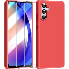 حافظة هاتف Dssairo لهاتف Samsung Galaxy a54 5g، مع عبوتين من واقي الشاشة الزجاجي المقوى، غطاء خلفي غير لامع مقاوم للسقوط بطول 18 قدمًا، حماية نحيفة للصدمات لهاتف Galaxy a54 (وردي) in Kuwait