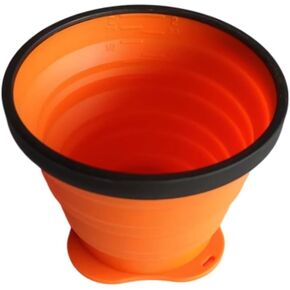 450ml Collapsible Silicone Camping Cup - Portable Foldable Drinking Mug for Outdoor, Hiking & Travel(Orange)