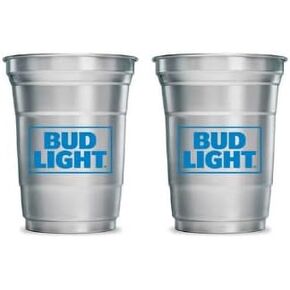 Bud Light Aluminum Cup - Set of 2