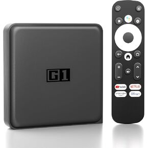 Android 14.0 TV Box 2025,Kinhank G1 Smart TV Box Compatible with Google Netflix Certified,4+32GB,Ultra 4K HDR 10+,Support Dolby Vision,Wi-Fi 6,BT 5.0,AV1,Voice Remote Control