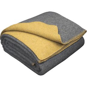 LYHome Merino Wool Blanket - Outdoor Camping and Hiking Throw, Extra Warm Army Military & Hunting Blankets for Cold Weather, Warmest Plaid Sheep Wool (51 x 67 in | Blue - Light Blue Double-Sided)