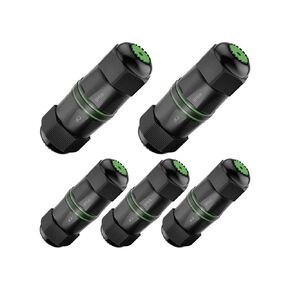 Waterproof rj45 Coupler Cat6, IP68 Waterproof Ethernet Coupler Female to Female, Gold-Plated and Shielded Outdoor Ethernet Coupler for CAT6/CAT5E/CAT5 Network Cables PoE, 5-Pack