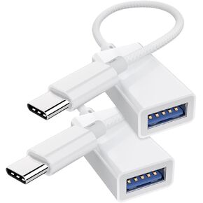 USB C to USB 3.0 Adapter (2 Pack), USB C Male to USB Female OTG Dongle Cable Thunderbolt3 to USB Adapter Compatible with MacBook Pro/Air, iPad Pro, iPhone 16 Pro Max/15, Galaxy S25/S24/S23/S22