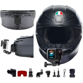 Customized Camera Chin Mount for The AGV K6 Keeps The Lens in The Center Position Compatible with GoPro Hero 12/11/10, Insta360 X3, DJI Action Cameras, Adjustable Camera Bracketa