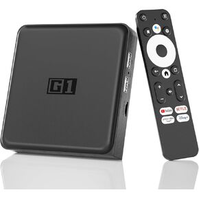 Kinhank Android 14.0 TV Box, G1 Smart TV Box, Compatible with Netflix Google Certified, Streaming Media Player, Ultra 4K HDR 10+, WiFi 6, BT 5.0, Dolby Digital Plus & Dolby Vision, Voice Control