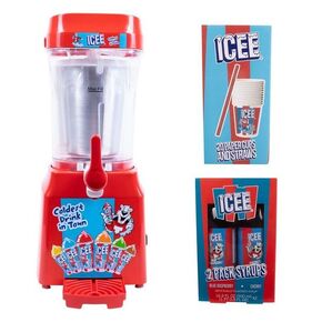 ICEE Home Countertop Slushie Maker, 2-Pack Syrups & 20 Paper Cups & Straws Bundle. Creates up to 34Floz of Ice Cold ICEE Slushy. Officially Licensed ICEE Merchandise.