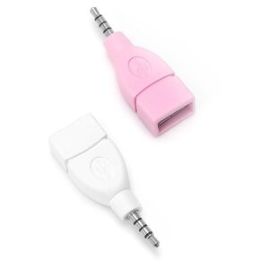 المحول 3.5 مم من الذكور AUX قابس إلى محول محول أنثى USB 2.0 لملحقات موصل السيارات