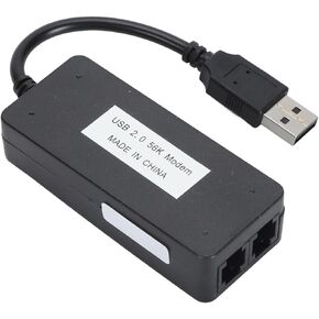 RJ11 Port USB 56K External Data Modem, Caller ID Support, Anti Thunder, Computer Laptop Fax Modem for,