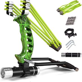 NERUB Hunting Professional Slingshot Set Wrist Slingshot Rocket Hunting Slingshots with Heavy Duty Launching Bands High Velocity Hunting Catapults