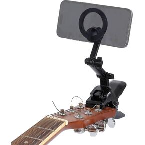 Magnetic Guitar Head Phone Holder Mount for Live Broadcast Video Recording, Cell Phone Clamp Clip Compatible with Magsafe iPhone 16 15 14 13 12 Series