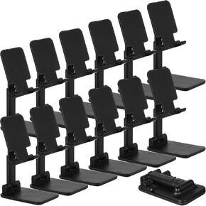 12 Pcs Cell Phone Stand for Desk Phone Holder Stand Foldable Angle Height Adjustable Portable Holder Tablet for Office Travel Photography(Black)