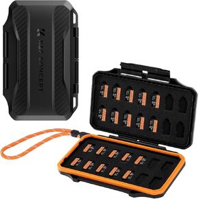 K&F Concept Camera Battery SD Card Holder + 28 Slot SD Card Case, Water-Resistant Anti-Shock/Dust SD/TF Card Holder/Organizer