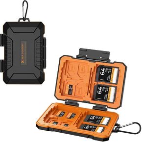 K&F Concept Camera Battery SD Card Holder for 4 SD Cards + Memory Card Case - 25 Slot Carrying Case for SD, CF, CFexpress, Micro SD, Nano SIM & Micro SIM Cards