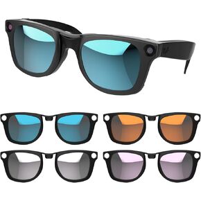 RCstyle 4Pcs Polarized Clip Compatible With Ray-Ban Meta Wayfarer RW4008 Size L 53-22 Smart Glasses Color Changing Clip Set for Man and Woman (Gray, Pink, Blue, Orange)