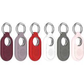 [6-Pack] Portable Protector Case Compatible with Samsung Smart Tag 2 Tracker Soft Silicone Case Anti-Scratch Lightweight Protective Skin Cover with Key Ring for Smart Tag 2 Finder Keychain Accessory