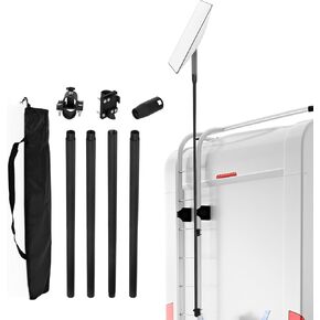 مجموعة Mount Mount Pole لـ Starlink Gen 2 V 2 تصاعد سلم RV Satellite ، وأطقم تثبيت عمود العلم مع محول الأنابيب و 4 أنابيب تمديد - لـ Starlink Gen 2 RV.