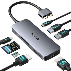 Docking Station for MacBook Pro Air,USB C Docking Station Dual Monitor,Dual HDMI Adapter Hub for Mac MacBook Pro with 2 HDMI(4K @60Hz), 3 USB3.0,SD TF Card Reader and 100W PD USB C Port