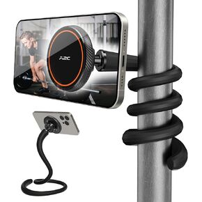 A2C Flexible Gooseneck Phone Holder for iPhone Magsafe, Long Arm Gym Magnetic Phone Holder for Treadmill Peloton, Portable Fitness Home Gym Accessory, Phone Mount for Stroller/Shopping/Golf Cart/Desk