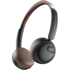 Retro Headphones, Old School Style, Hybrid Active Noise Cancelling, On-Ear Design with Bluetooth V5.4, Up to 60 Hours of Playtime, Built-in Microphone for Seamless Calls (Black)