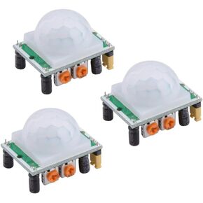 3 Pieces of HC-SR501 PIR Infrared Sensor Human Infrared Motion Module for Arduino and Raspberry Pi