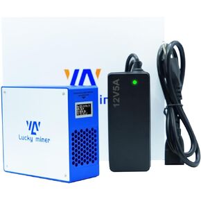 Lucky Miner LV07 MB1366 Chip Home Bitcoins Miner 1T H/S SHA-256 Algorithm Support BTC/BCH/BSV/DGB/XECSolO/PPLNS/P2P/PPS Mining Modes Compact Virtual Currency Miner for Home Use