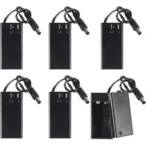 6PCS AAA Battery Holders 2 x 1.5V AAA Battery Case Holder with Wire Leads and Back Cover(2 Slots x 1.5V)