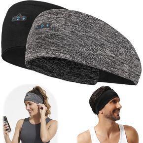 Bluetooth Headband, Bluetooth 5.4 Sleeping Headphones,18 Hours Play Time,HD Stereo, Built-in Microphone, Workout, Running, Sports, Men/Women Gift.(1xBlack,1xGrey)
