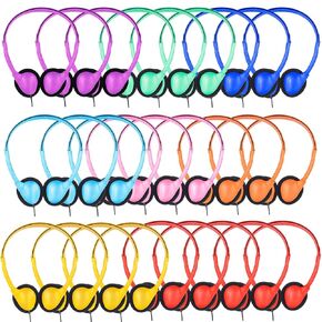 18 Pack Classroom Kids Headphones Bulk for School Tethings Kids Teen Boys Girls ، Wholesale Bulk Headphones for Class -earproom 3.5mm Jack (Mix Colors)