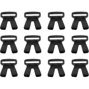 12pcs مسطح بلاستيكي 15 ملم حقائب الظهر متعددة الأغراض مقسم السنانير لأسطح السيارات والدراجات والكراجات والمعدات الخارجية العامة