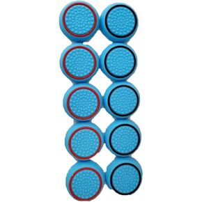 10 PCS Controller Thumbstick Cover Cover Placement Silicone Touch Cover Cover for PS3 / PS4 / PS5 (5pcs Blue with Red + 5pcs Blue with Black)