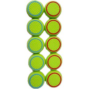 10 PCS Controller Cops Thumbstick Cover Cover Placement Silicone Touch Controller Cover for PS3 / PS4 / PS5 (5pcs Green with Red+ 5pcs Green with Blue
