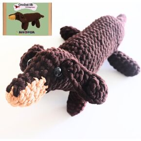 Nyoria Crochet Kit for Beginners Adults Kids - Dachshund Crochet Animal Kit 40%+ Yarn - Dog Crocheting Knitting Craft Kit with Step-by-Step Video Tutorials for Starter