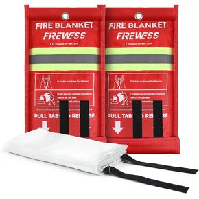 Emergency Fire Blanket, Fiberglass Fireproof Blanket for House Camping, Car, Office, Grill, Warehouse Emergency Survival Safety (Fiberglass-1pack)
