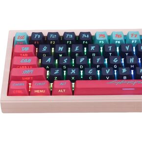 Ultraequip pbt keycaps cyberpunk keycaps تألق من خلال keycaps الجانب المطبوعة 1.7 مم سماكة keycap profile 130 مفاتيح الصبغة sub sub capt