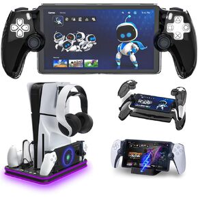 PlayStation Portal Accessories, PS Portal Remote Player Charger Dock and PS5 Charging Station and PS Portal Protective Case - Black