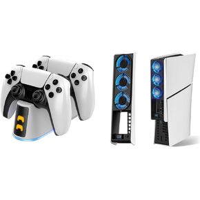 Controller Charger Station and PS5 Slim Cooling Fan