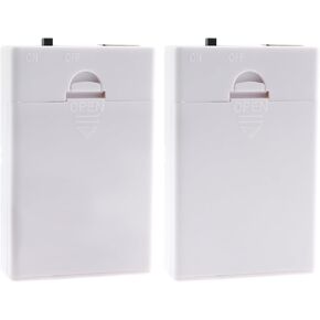 2PCS 3 AA Plastic Battery Holder USB Female Socket Battery Holder with On/Off Switch Battery Holder Holder for 4.5V USB Strip Lights Christmas Lights Curtain Lights Decorative Lights White