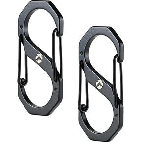 CAMPINGMOON 2PCs Double Spring Carabiner Clip Dual Locking Camping Accessories 2.8-inch Length SS-7