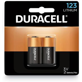 Duracell DL123AB2BPK Ultra High-Power Lithium Battery, 123, 3V, 2/Pack