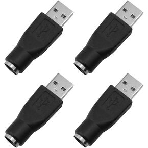 محول USB إلى PS2 PS/2 أنثى إلى محول محول الذكور USB الأسود إلى محول USB للماوس ولوحة المفاتيح 4pcs