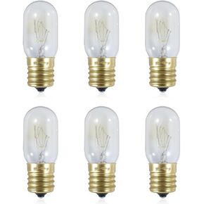 6 PCS Upgraded Microwave Bulbs with Brass Base T7 E17 Base 25W 110V-130V Compatible with GE Appliances Part Replace#: 10692