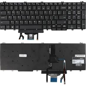 لوحة مفاتيح جديدة مع الإضاءة الخلفية واستبدال المؤشر لـ Dell Latitude 5500 5501 5510 5511 ، Precision 3540 3541 3550 3551 Series US Layout P/N: 0mmh7v NSK-Ex0BC 0T60VP NSK-EX1BC